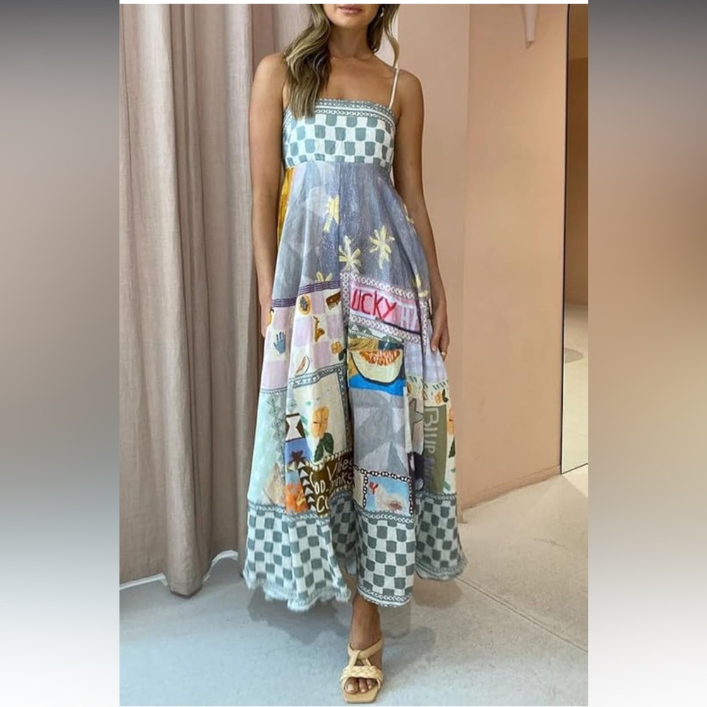 Colorful Patchwork Maxi Dress